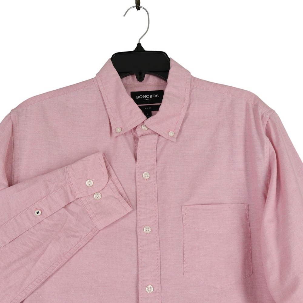 Bonobos Stretch Oxford Button Down Shirt Mens L Slim Fit Cotton Preppy Classic